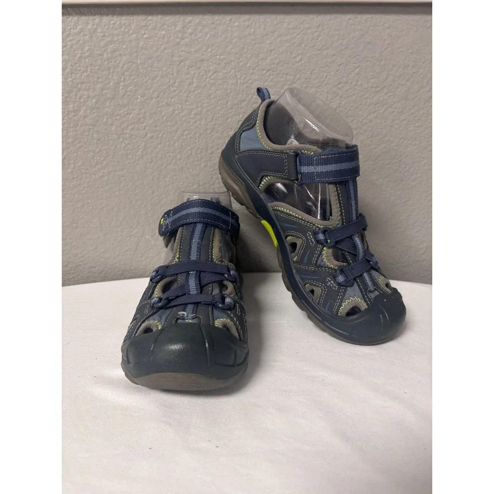 Merrell Kids 3M Hydro Water Sandals Navy Blue Leather Closed Toe Hiking MC53375